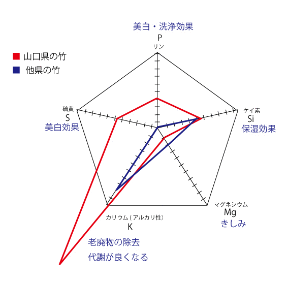 山口の竹はミネラル成分表